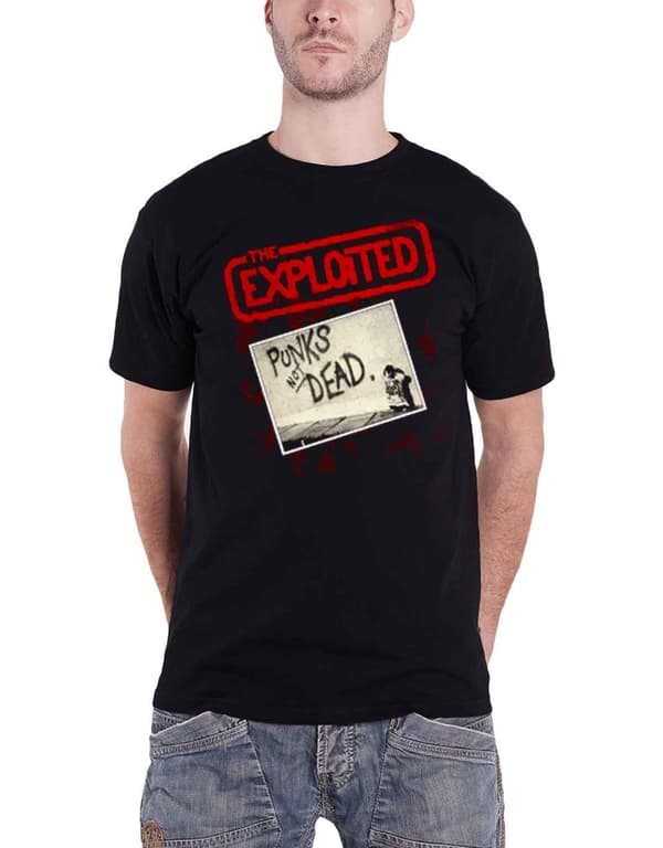 The Exploited T Shirt Punks Not Dead Band Logo Official Mens Black