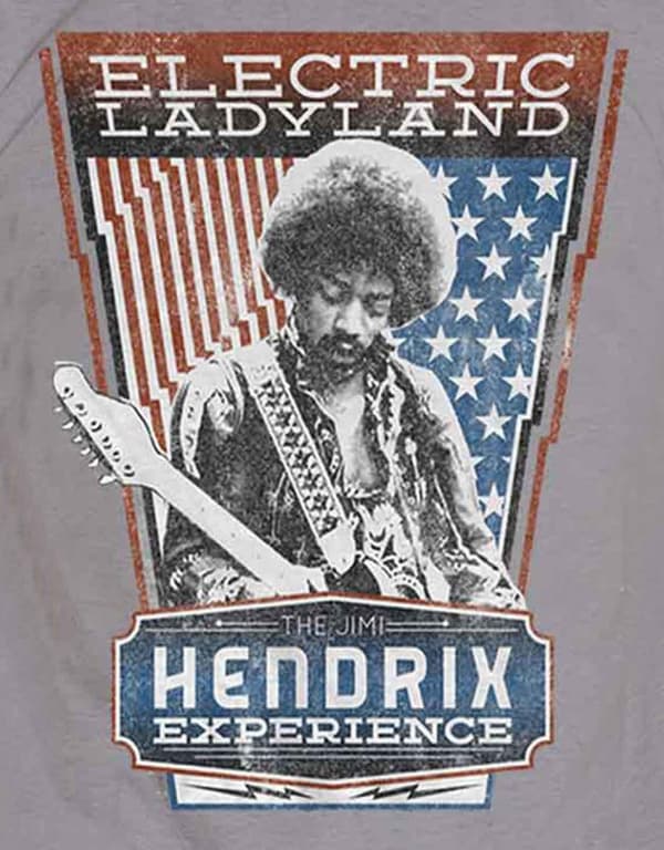 Jimi Hendrix T Shirt Electric Ladyland vintage Official Mens Grey