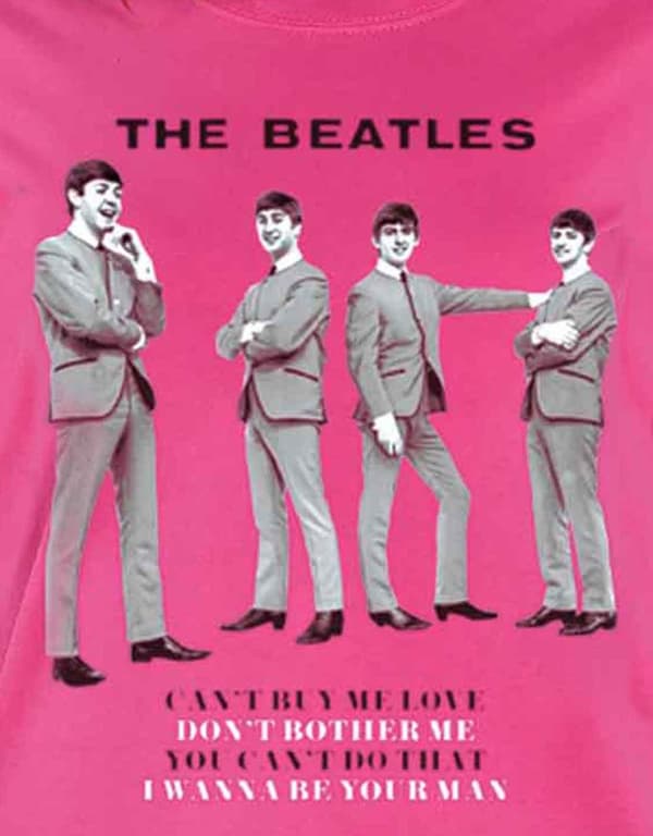 The Beatles You Cant Do That Official Womens dark Pink Skinny Fit T Shirt