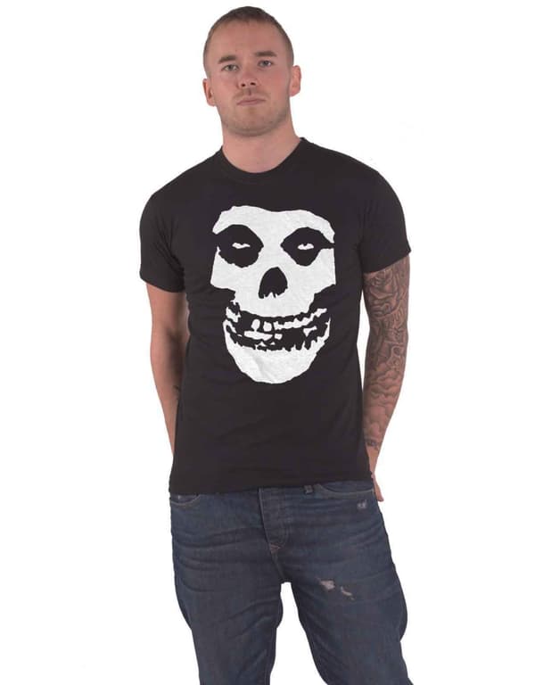 Misfits T Shirt Classic Fiend Skull band logo design Official Mens Black
