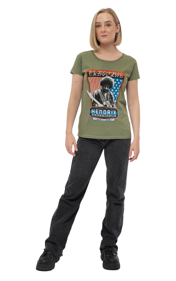Jimi Hendrix T Shirt Electric Ladyland Logo Official Womens Skinny Fit