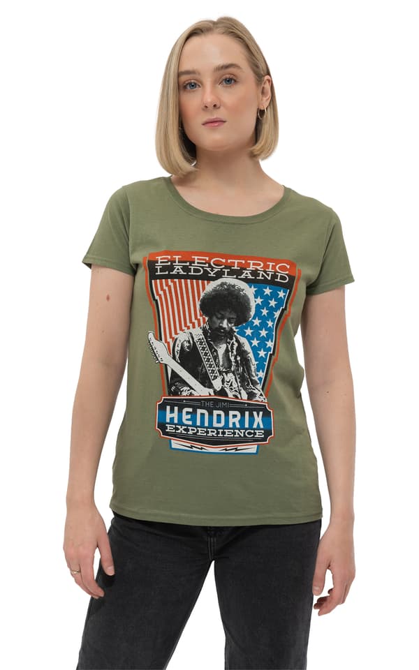 Jimi Hendrix T Shirt Electric Ladyland Logo Official Womens Skinny Fit