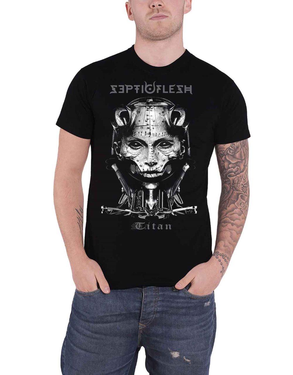 Septicflesh T Shirt Titan Head Band Logo Official Mens Black