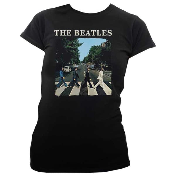 The Beatles Abbey Road and Logo Womens Skinny Fit T Shirt