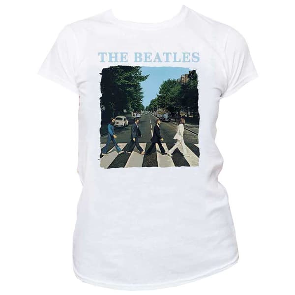 The Beatles Abbey Road and Logo Womens Skinny Fit T Shirt