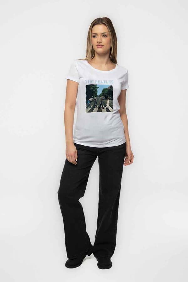 The Beatles Abbey Road and Logo Womens Skinny Fit T Shirt