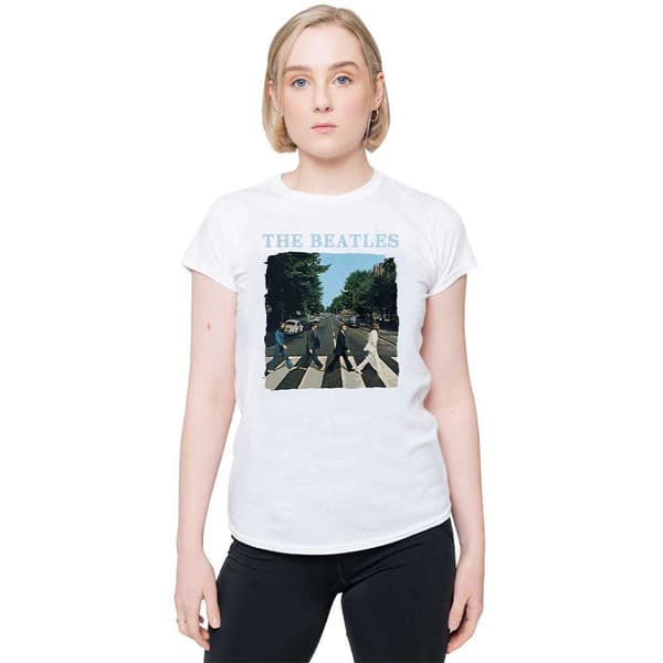 The Beatles Abbey Road and Logo Womens Skinny Fit T Shirt