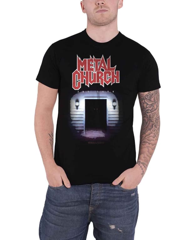 Metal Church T Shirt The Dark Album cover Band Logo Official Mens Black M