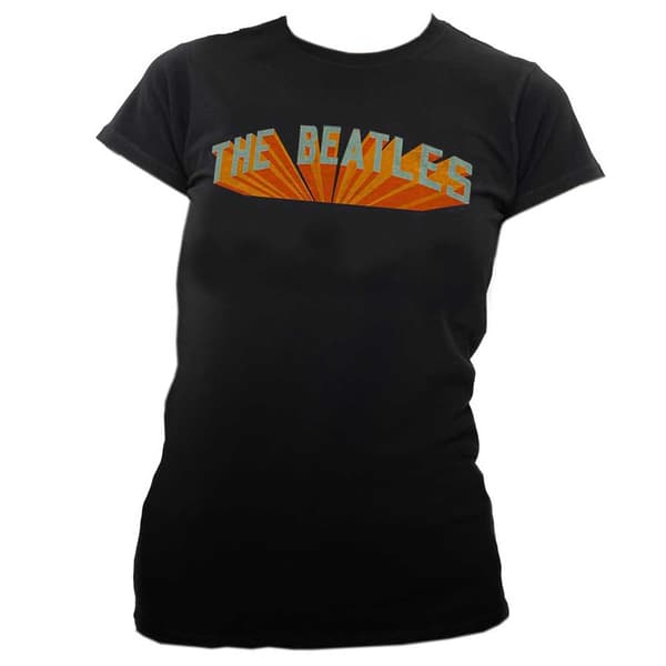 The Beatles T Shirt Live in Japan Band Logo Official Womens Skinny Fit Black