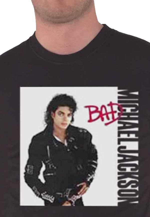 Michael Jackson T Shirt Bad Album Cover Logo Official Mens Black