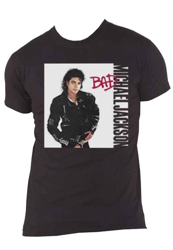 Michael Jackson T Shirt Bad Album Cover Logo Official Mens Black