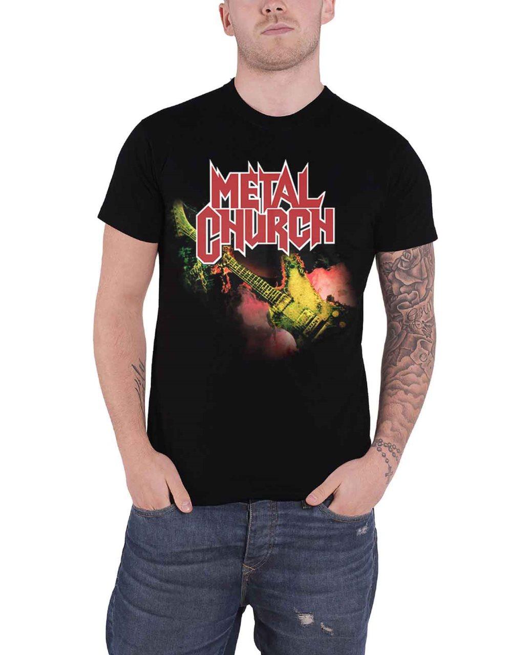 Metal Church T Shirt Guitar Band Logo heavy metal Official Mens Black