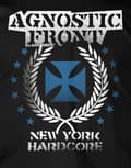 Miniatyrbild 3 av 4: Agnostic Front T Shirt Blue Cross Band Logo Official Mens Black L