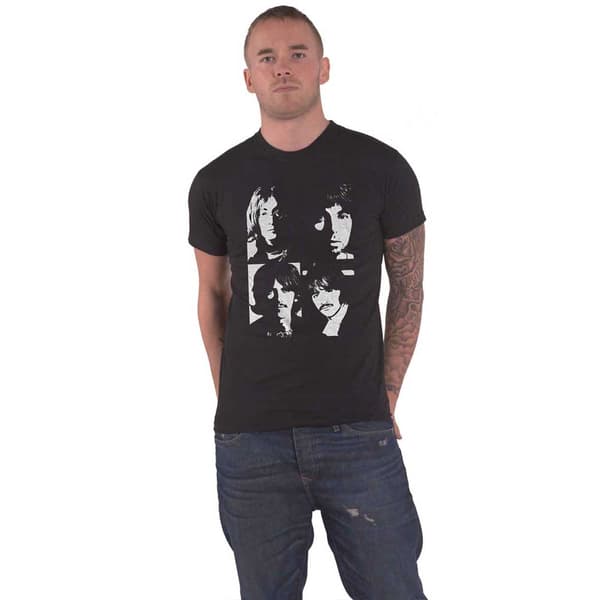 The Beatles T Shirt Back in the USSR Back Print Logo Official Mens Black