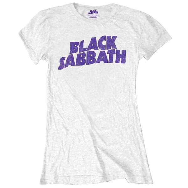 Black Sabbath Wavy Vintage logo Skinny Fit T Shirt
