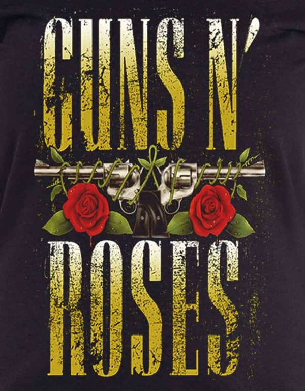 Guns N Roses T Shirt Womens Big Guns band logo Official Black