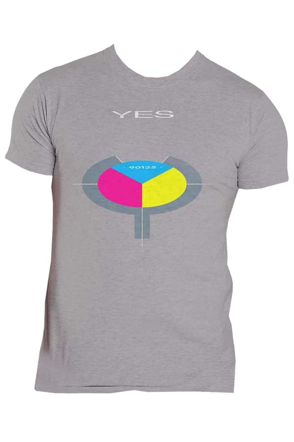 Yes T Shirt 90125 Album Band Logo Official Mens Grey