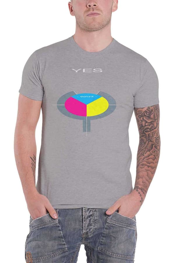 Yes T Shirt 90125 Album Band Logo Official Mens Grey Grey M