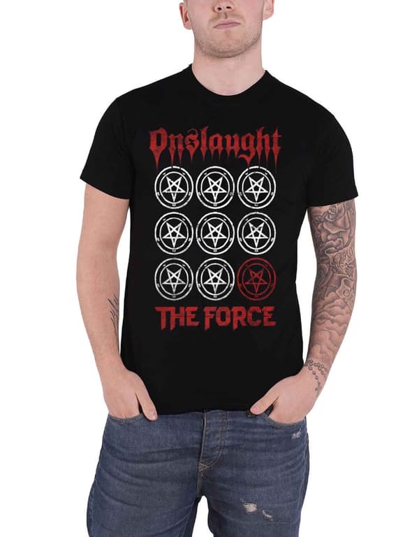 Onslaught T Shirt The Force Band Logo thrash metal Official Mens Black