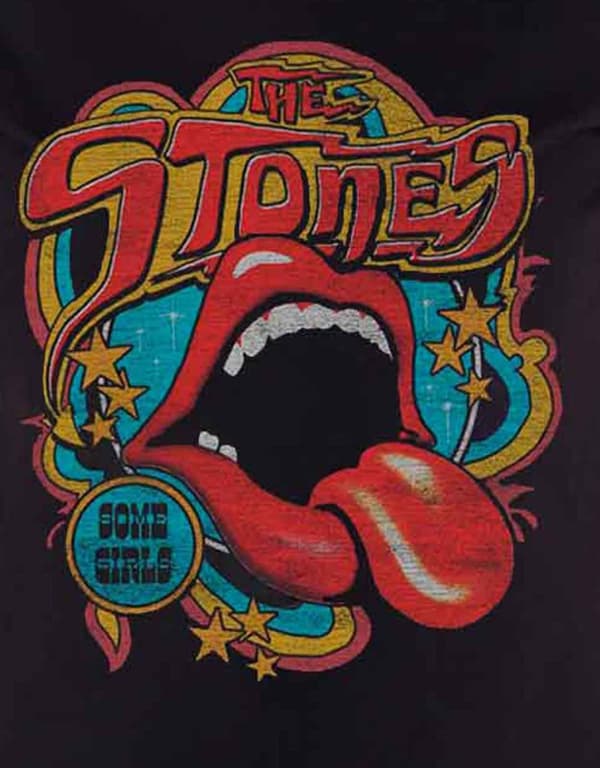 The Rolling Stones T Shirt Retro 70s Vibe Official Womens Skinny Fit Black