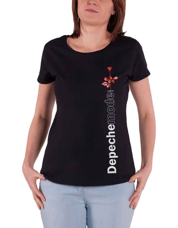 Depeche Mode T Shirt Violator Side Rose Official Womens Skinny Fit Black