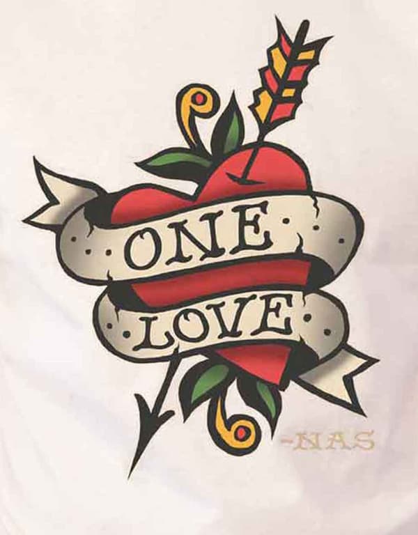 Nas T Shirt One Love Tattoo Logo Illmatic Official Unisex Natural