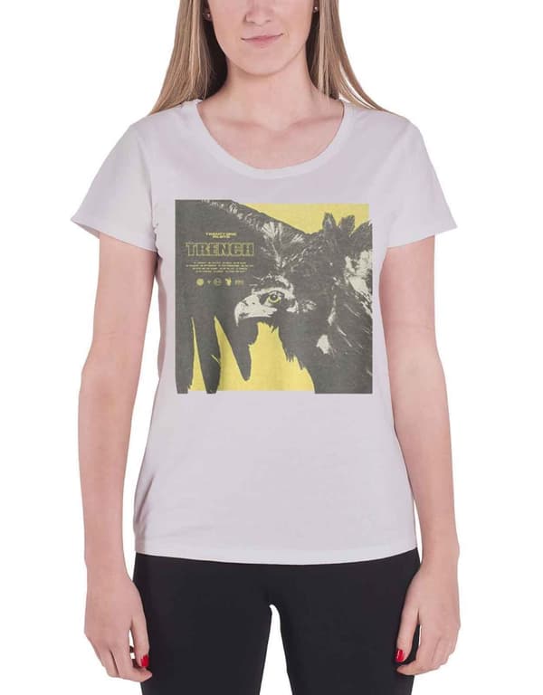Official Twenty One Pilots T Shirt Trench Cover Square Logo Womens Grey XL