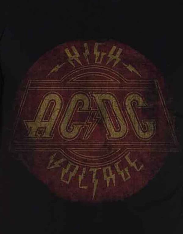 AC/DC T Shirt High Voltage Vintage Band Logo Official Mens Black XXL