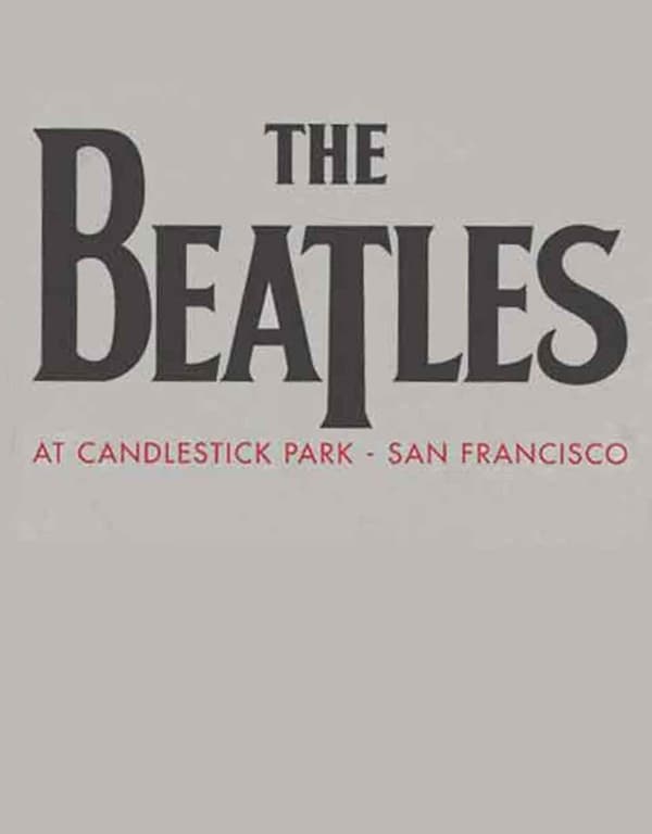 The Beatles T Shirt Candlestick Park 1966 Official Womens Skinny Fit Grey