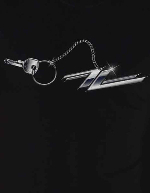 ZZ Top T Shirt Hot Rod Keychain Band Logo Official Mens Black