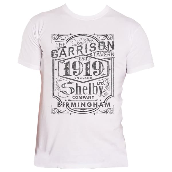 Official Peaky Blinders T Shirt Garrison Pub Est 1919 distressed Logo Mens