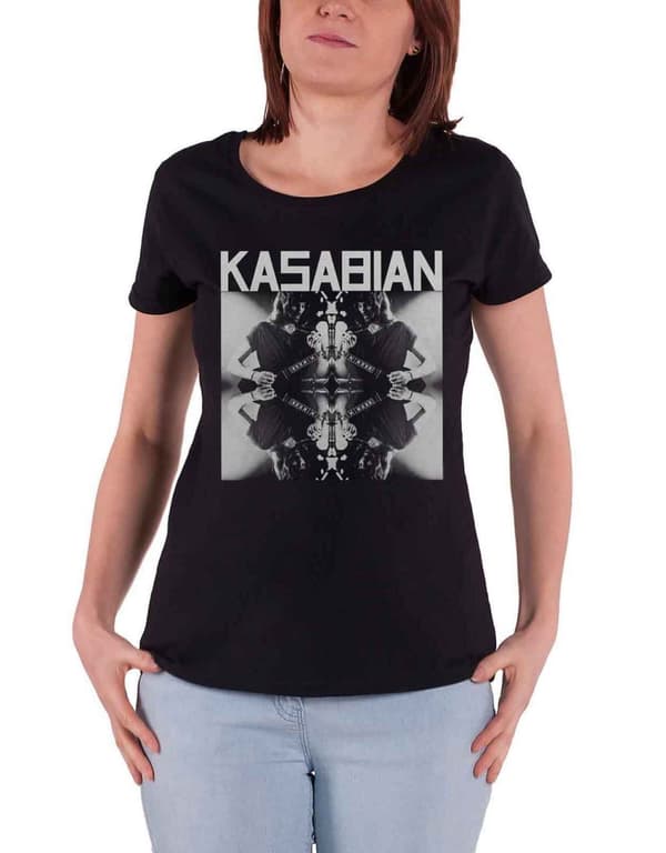 Kasabian T Shirt Solo Reflect Band Logo Official Womens Skinny Fit Black