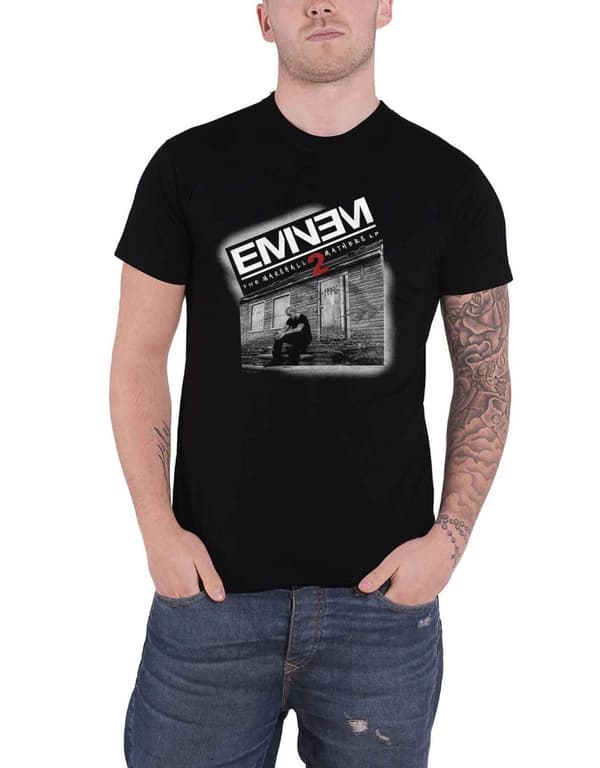 Eminem T Shirt Marshall Mathers Logo Slim Shady Official Mens Black