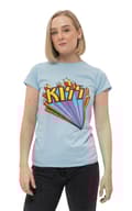 Miniatyrbild 1 av 4: KISS T Shirt Stars Vintage Band Logo Official Womens Skinny Fit Light Blue