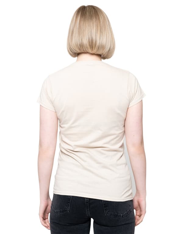 Queen T Shirt Classic Crest Band Logo Official Womens Skinny Fit Sand