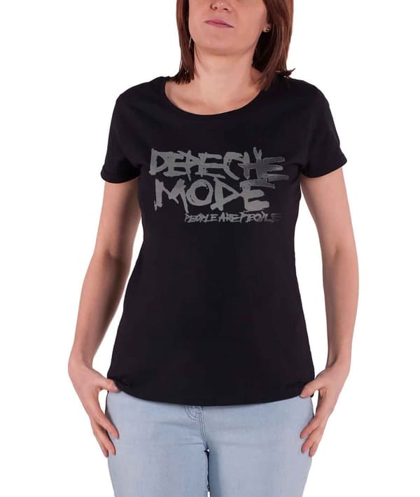 Depeche Mode T Shirt People Are People Official Womens Skinny Fit Black