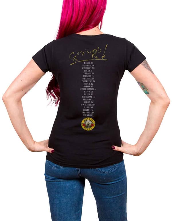 Guns N Roses T Shirt Not In This Lifetime Tour Official Womens Skinny Fit Black