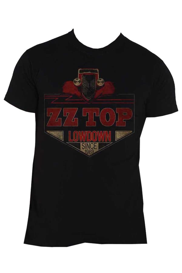 ZZ Top T Shirt Lowdown Band Logo Official Mens Black