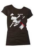 Miniatyrbild 4 av 4: David Bowie T Shirt X Smoke Red Logo Official Womens Skinny Fit Black