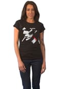 Miniatyrbild 1 av 4: David Bowie T Shirt X Smoke Red Logo Official Womens Skinny Fit Black