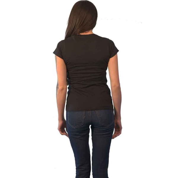 John Lennon T Shirt Imagine Peace Logo Official Womens Skinny Fit Black