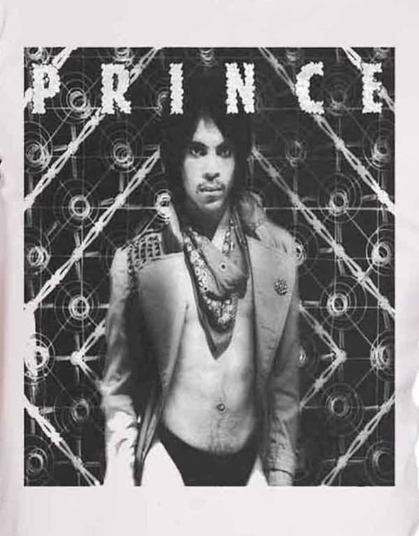 Prince T Shirt Dirty Mind Album Cover Logo Official Mens White
