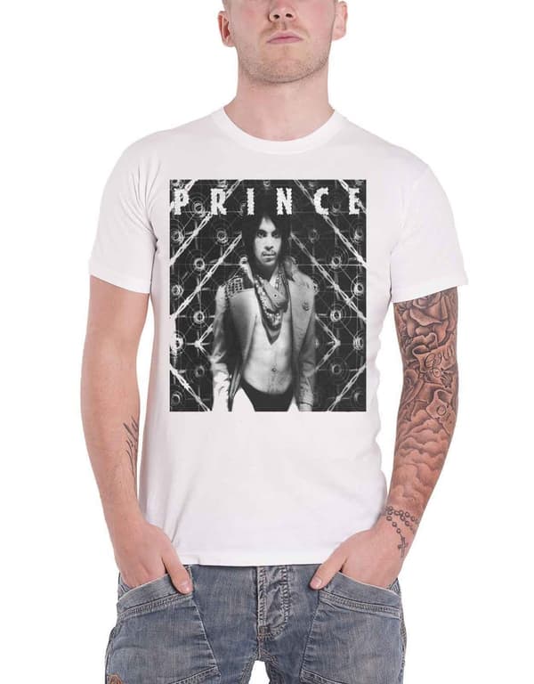 Prince T Shirt Dirty Mind Album Cover Logo Official Mens White