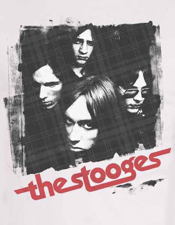 Iggy Pop & The Stooges T Shirt Four Faces Album Cover Official Mens White