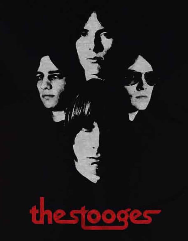 Iggy Pop & The Stooges T Shirt Group Shot Logo Official Mens Black