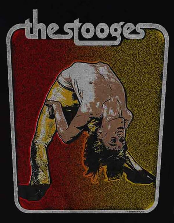 Iggy Pop & The Stooges T Shirt Iggy Bent Double Logo Official Mens Black
