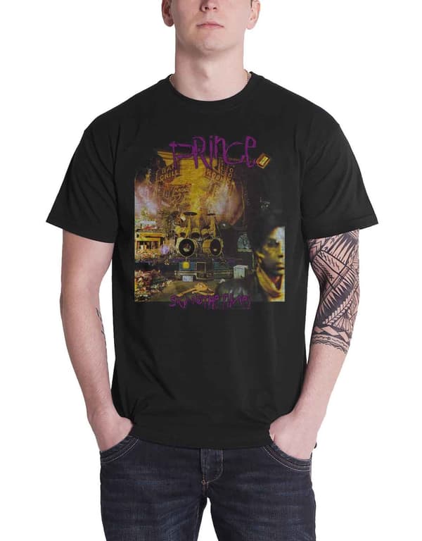 Prince T Shirt Sign O The Times Album Cover Logo Official Mens Black