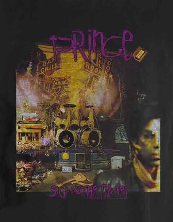 Prince T Shirt Sign O The Times Album Cover Logo Official Mens Black