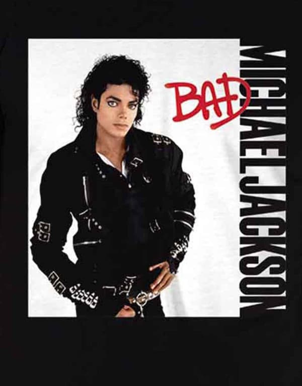Michael Jackson T Shirt Bad Album Cover Black Official