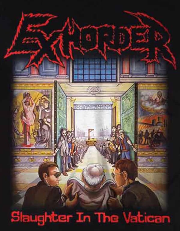 Exhorder T Shirt Slaughter In The Vatican Band Logo Official Mens Black